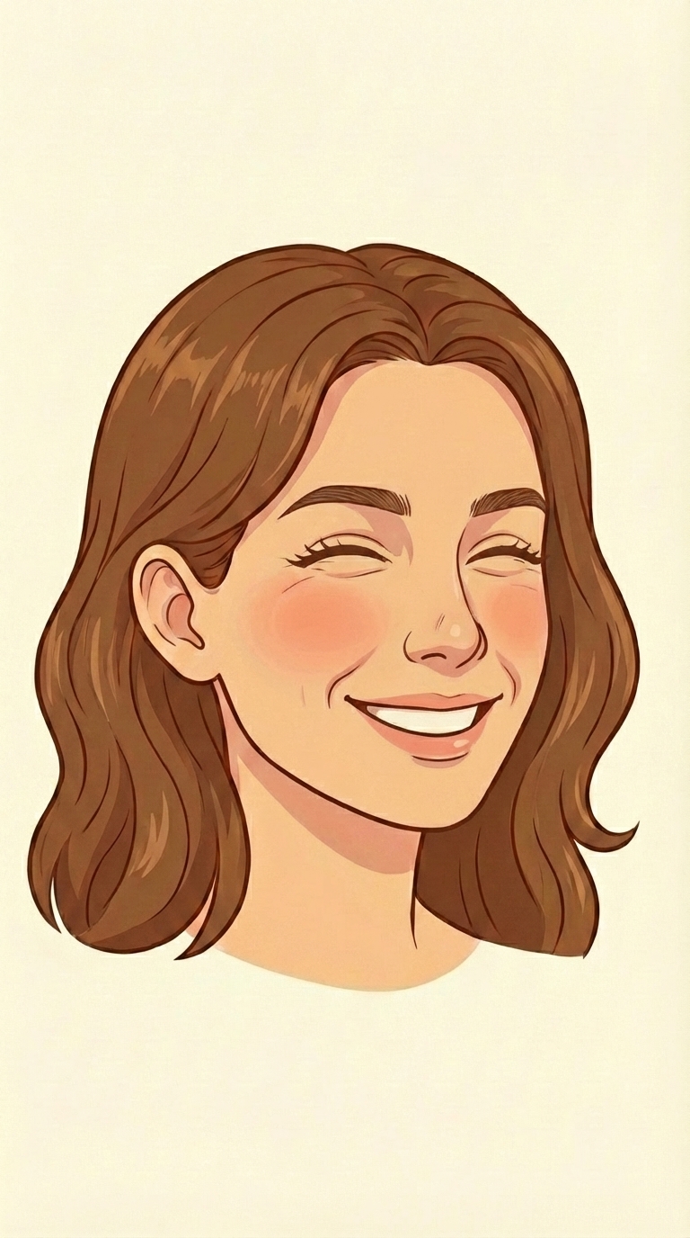 Expressive speaker smiling while practicing Spanish vocabulary