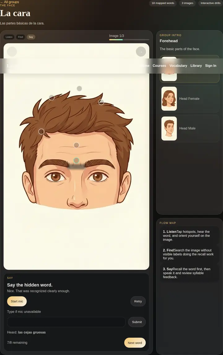 Spanish speaking and pronunciation practice